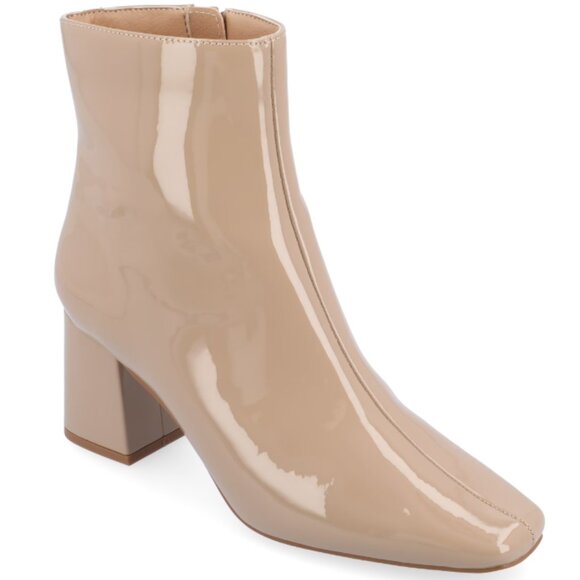 NWT Nude Block Heel Faux Leather Ankle Booties - Picture 2 of 13